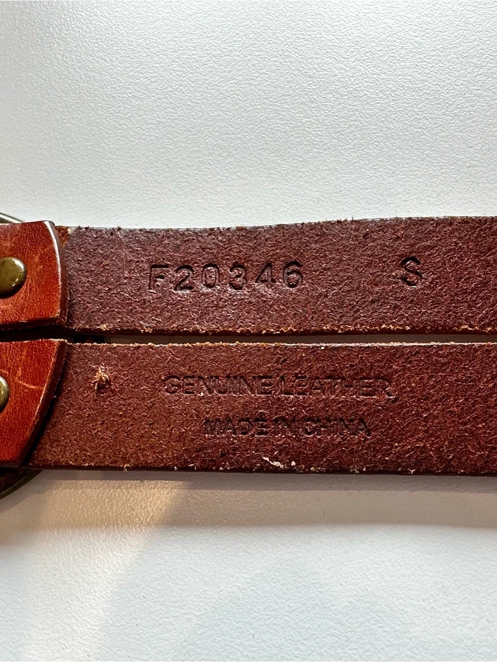 Vintage Genuine Leather Whipstitch Studded Brown Belt Size Small Boho Western